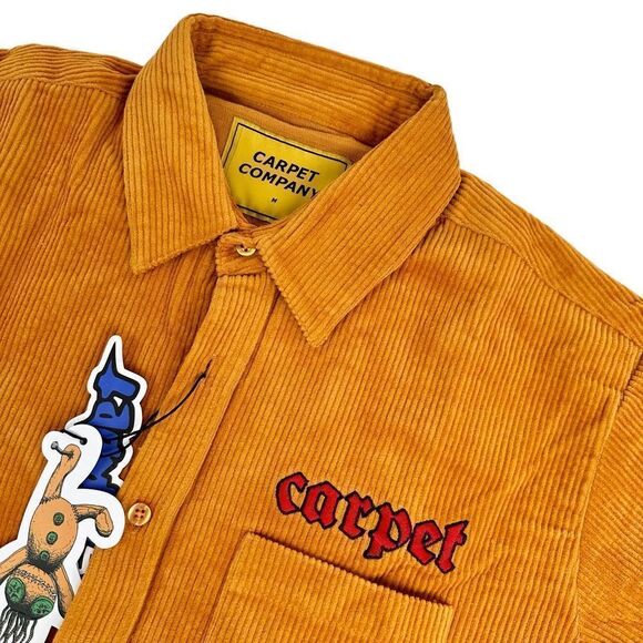 Carpet Company Skateboards Panther Corduroy Button Up Season 12 Rust Orange - Picture 4 of 8